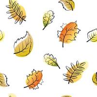 herfst naadloze patroon met bladeren vector