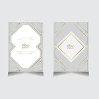 witte minimale en moderne bruiloft uitnodiging set vector
