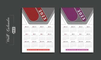 2023 modern muur kalender ontwerp sjabloon voor de nieuw jaar vector