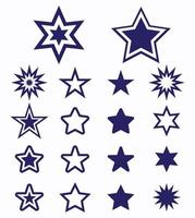 blauwe ster icon set vector