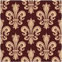 bruin en beige naadloos fleur-de-lis patroon vector