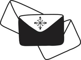 hand- getrokken Kerstmis envelop illustratie vector