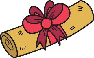 hand- getrokken ronde Kerstmis geschenk doos illustratie vector