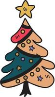 hand- getrokken Kerstmis boom illustratie vector