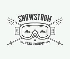 wijnoogst winter sport- logo, insigne, embleem en ontwerp elementen. vector illustratie