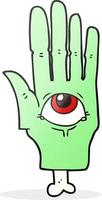 tekenfilm spookachtig oog hand- vector