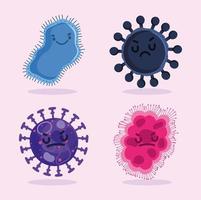 covid 19 virus pandemisch coronavirus kiemcel set vector
