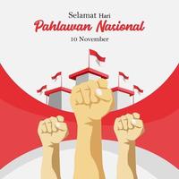 hari pahlawan nasional middelen nationaal heroes dag Indonesië dag vector