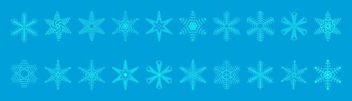 reeks van sneeuwvlokken silhouet verzameling, Kerstmis ontwerp, illustratie van schattig sneeuwvlok pictogrammen vector