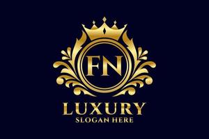 eerste fn brief Koninklijk luxe logo sjabloon in vector kunst voor luxueus branding projecten en andere vector illustratie.