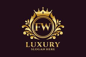 eerste fw brief Koninklijk luxe logo sjabloon in vector kunst voor luxueus branding projecten en andere vector illustratie.