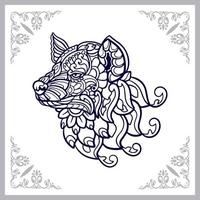 hyena mandala kunsten geïsoleerd Aan wit achtergrond vector