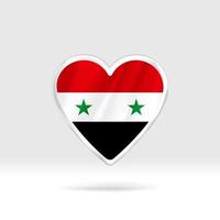 hart van Syrië vlag. zilver knop hart en vlag sjabloon. gemakkelijk bewerken en vector in groepen. nationaal vlag vector illustratie Aan wit achtergrond.