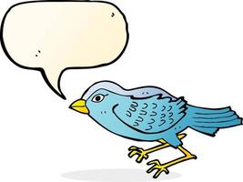 tekenfilm tuin vogel met toespraak bubbel vector
