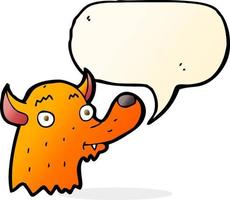 tekenfilm gelukkig vos met toespraak bubbel vector