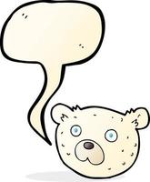 tekenfilm polair beer met toespraak bubbel vector