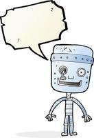 tekenfilm grappig robot met toespraak bubbel vector