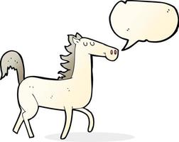 tekenfilm paard met toespraak bubbel vector
