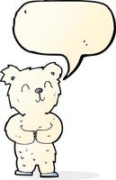 tekenfilm gelukkig weinig polair beer met toespraak bubbel vector