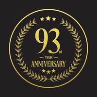 luxe 93e verjaardag logo illustratie vector.free vector illustration