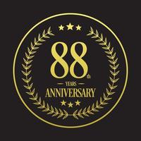 luxe 88e verjaardag logo illustratie vector.free vector illustration