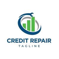 credit reparatie en bedrijf financiën logo ontwerpen sjabloon geïsoleerd achtergrond vector