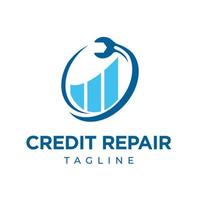 credit reparatie en bedrijf financiën logo ontwerpen sjabloon geïsoleerd achtergrond vector