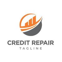 credit reparatie en bedrijf financiën logo ontwerpen sjabloon geïsoleerd achtergrond vector