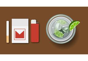 Vector illustratie van Cocktail Caipirinha bovenaanzicht