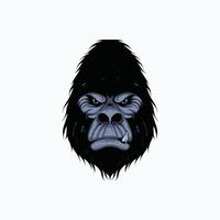 heel gedetailleerd en realistisch hand- getrokken hoofd gorilla illustratie vector