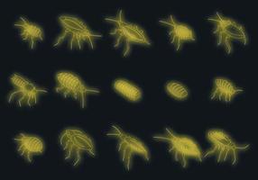 kakkerlak pictogrammen instellen vector neon