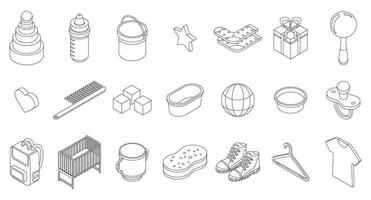 baby items pictogrammen reeks vector schets