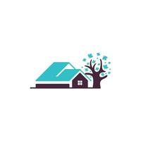 huis boom natuur ecologie modern logo vector