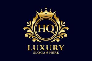 eerste hq brief Koninklijk luxe logo sjabloon in vector kunst voor luxueus branding projecten en andere vector illustratie.