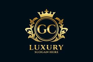 eerste gc brief Koninklijk luxe logo sjabloon in vector kunst voor luxueus branding projecten en andere vector illustratie.