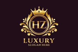 eerste hz brief Koninklijk luxe logo sjabloon in vector kunst voor luxueus branding projecten en andere vector illustratie.