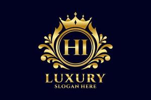 eerste Hoi brief Koninklijk luxe logo sjabloon in vector kunst voor luxueus branding projecten en andere vector illustratie.