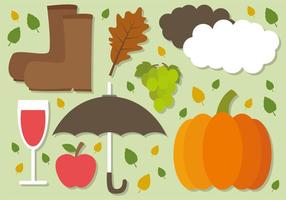 Gratis Platte Herfst Vector Elementen