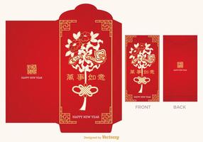 Gratis Chinese Red Packet Vector Sjabloon