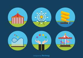 Gratis Flat Amusement Park Vector Pictogrammen