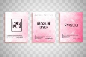 roze veelhoek zakelijke brochure set vector