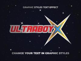 ultraboy X rood helling bewerkbare tekst effect vector
