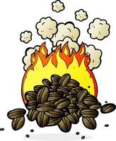 roosteren koffie bonen tekenfilm vector