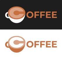 twee soorten van koffie logo. uniek en creatief logo. concept van cafe, koffie, drank bedrijf. geschikt voor koffie geliefden, koffie bedrijf, enz. vlak vector stijl