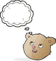 tekenfilm teddy beer hoofd met gedachte bubbel vector