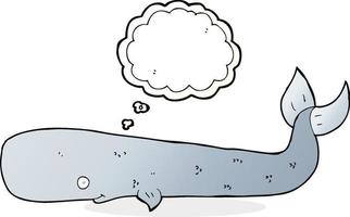 tekenfilm walvis met gedachte bubbel vector