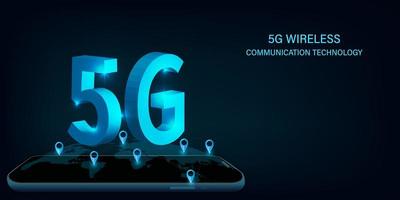 5g ontwerp voor draadloze communicatietechnologie vector