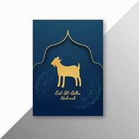 traditionele eid al adha mubarak met gouden geit vector