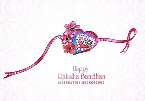 prachtig hartvormig raksha bandhan indian festival card design vector