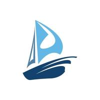 het zeilen boot, dagelijks cruises, zee reis, vector logo-icoon